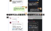 蝙蝠聊天怎么设置密码（蝙蝠聊天怎么设置密语）