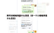 聊天说蝙蝠侠是什么意思（说一个人蝙蝠侠是什么意思）