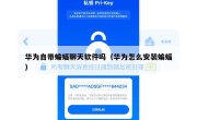 华为自带蝙蝠聊天软件吗（华为怎么安装蝙蝠）
