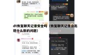 dt恢复聊天记录安全吗（恢复聊天记录会出现什么新的问题）