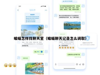 蝙蝠怎样找聊天室（蝙蝠聊天记录怎么调取）