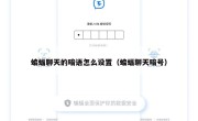 蝙蝠聊天的暗语怎么设置（蝙蝠聊天暗号）