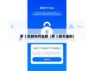 萝卜密聊如何加群（萝卜聊天兼职）