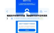 蝙蝠软件的聊天页面（蝙蝠聊天软件官网更新）