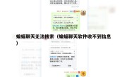 蝙蝠聊天无法搜索（蝙蝠聊天软件收不到信息）