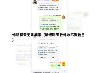 蝙蝠聊天无法搜索（蝙蝠聊天软件收不到信息）