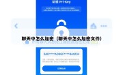 聊天中怎么加密（聊天中怎么加密文件）