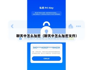 聊天中怎么加密（聊天中怎么加密文件）