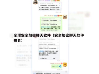 全球安全加密聊天软件（安全加密聊天软件 排名）