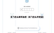 讯飞怎么聊天加密（讯飞怎么开密语）