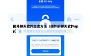国外聊天软件加密方法（国外的聊天软件app）