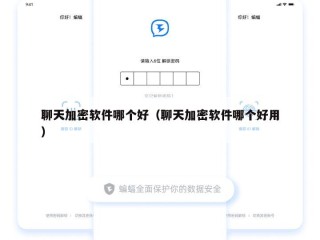 聊天加密软件哪个好（聊天加密软件哪个好用）