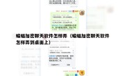 蝙蝠加密聊天软件怎样弄（蝙蝠加密聊天软件怎样弄到桌面上）
