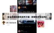 安全密聊的聊天软件下载（密聊软件安全吗）