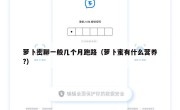 萝卜密聊一般几个月跑路（萝卜蜜有什么营养?）