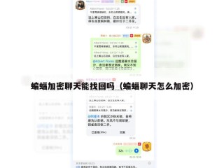 蝙蝠加密聊天能找回吗（蝙蝠聊天怎么加密）