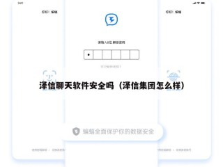 泽信聊天软件安全吗（泽信集团怎么样）