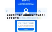 蝙蝠聊天对方显示（蝙蝠聊天软件发信息为什么会带个对号）