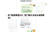 讯飞加密聊天iOS（讯飞输入法怎么加密聊天）
