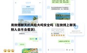 用微博聊天的风险大吗安全吗（在微博上聊天别人会不会看到）