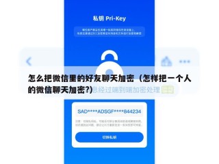 怎么把微信里的好友聊天加密（怎样把一个人的微信聊天加密?）