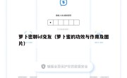 萝卜密聊id交友（萝卜蜜的功效与作用及图片）
