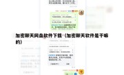 加密聊天网盘软件下载（加密聊天软件是干嘛的）