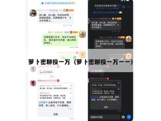 萝卜密聊投一万（萝卜密聊投一万一一）