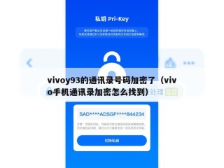 vivoy93的通讯录号码加密了（vivo手机通讯录加密怎么找到）