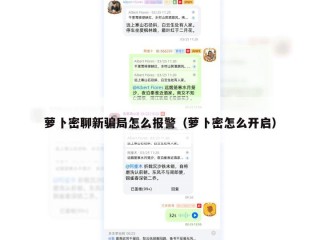 萝卜密聊新骗局怎么报警（萝卜密怎么开启）