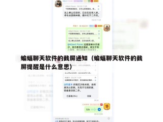 蝙蝠聊天软件的截屏通知（蝙蝠聊天软件的截屏提醒是什么意思）