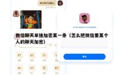 微信聊天单独加密某一条（怎么把微信里某个人的聊天加密）