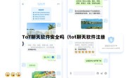 ToT聊天软件安全吗（tot聊天软件注册）