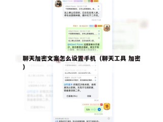 聊天加密文案怎么设置手机（聊天工具 加密）