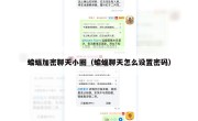 蝙蝠加密聊天小圈（蝙蝠聊天怎么设置密码）