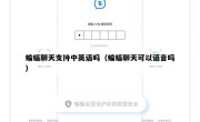 蝙蝠聊天支持中英语吗（蝙蝠聊天可以语音吗）