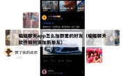 蝙蝠聊天app怎么加群里的好友（蝙蝠聊天软件如何添加新朋友）