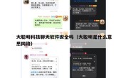 大聪明科技聊天软件安全吗（大聪明是什么意思网络）