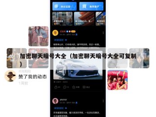 加密聊天暗号大全（加密聊天暗号大全可复制）