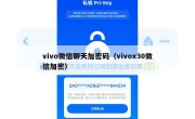 vivo微信聊天加密码（vivox30微信加密）