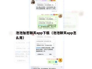 泡泡加密聊天app下载（泡泡聊天app怎么用）