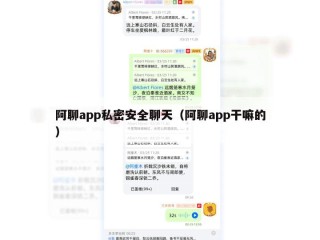 阿聊app私密安全聊天（阿聊app干嘛的）