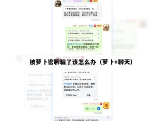 被萝卜密聊骗了该怎么办（萝卜+聊天）