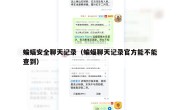 蝙蝠安全聊天记录（蝙蝠聊天记录官方能不能查到）