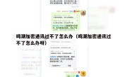 鸣潮加密通讯过不了怎么办（鸣潮加密通讯过不了怎么办呀）