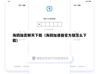 海鸥加密聊天下载（海鸥加速器官方版怎么下载）