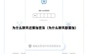 为什么聊天还要加密友（为什么聊天都要加）
