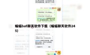 蝙蝠bat聊天软件下载（蝙蝠聊天软件245）