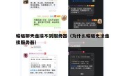 蝙蝠聊天连接不到服务器（为什么蝙蝠无法连接服务器）