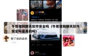 牛哥视频聊天软件安全吗（牛哥视频聊天软件安全吗是真的吗）